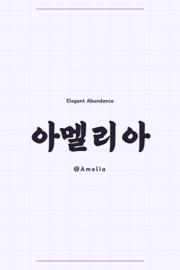 Korean Hanja characters for Amelia '雅彌麗雅' in a vertical design